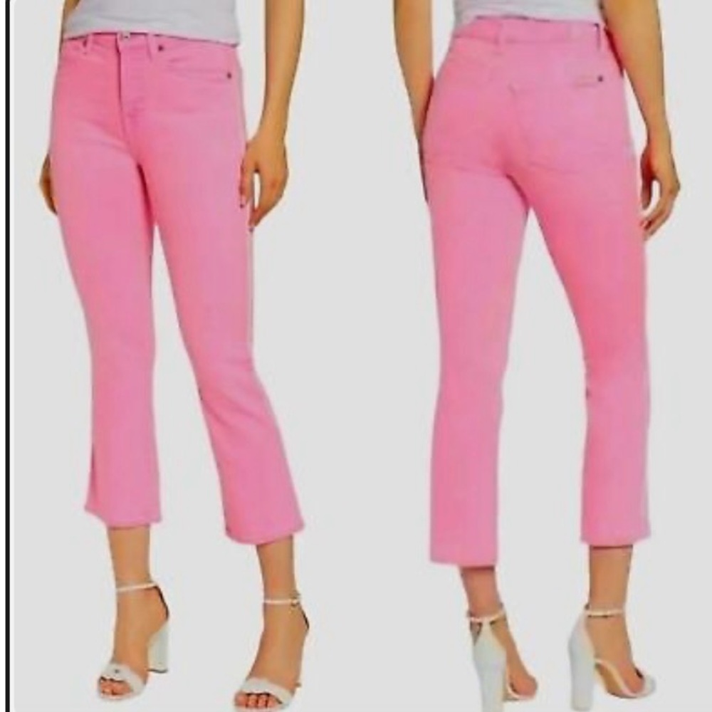 7 For All Mankind Barbie Pink
High Waist Slim Kick Cropped
Flare Jeans Sz 26/25 - Picture 1 of 8